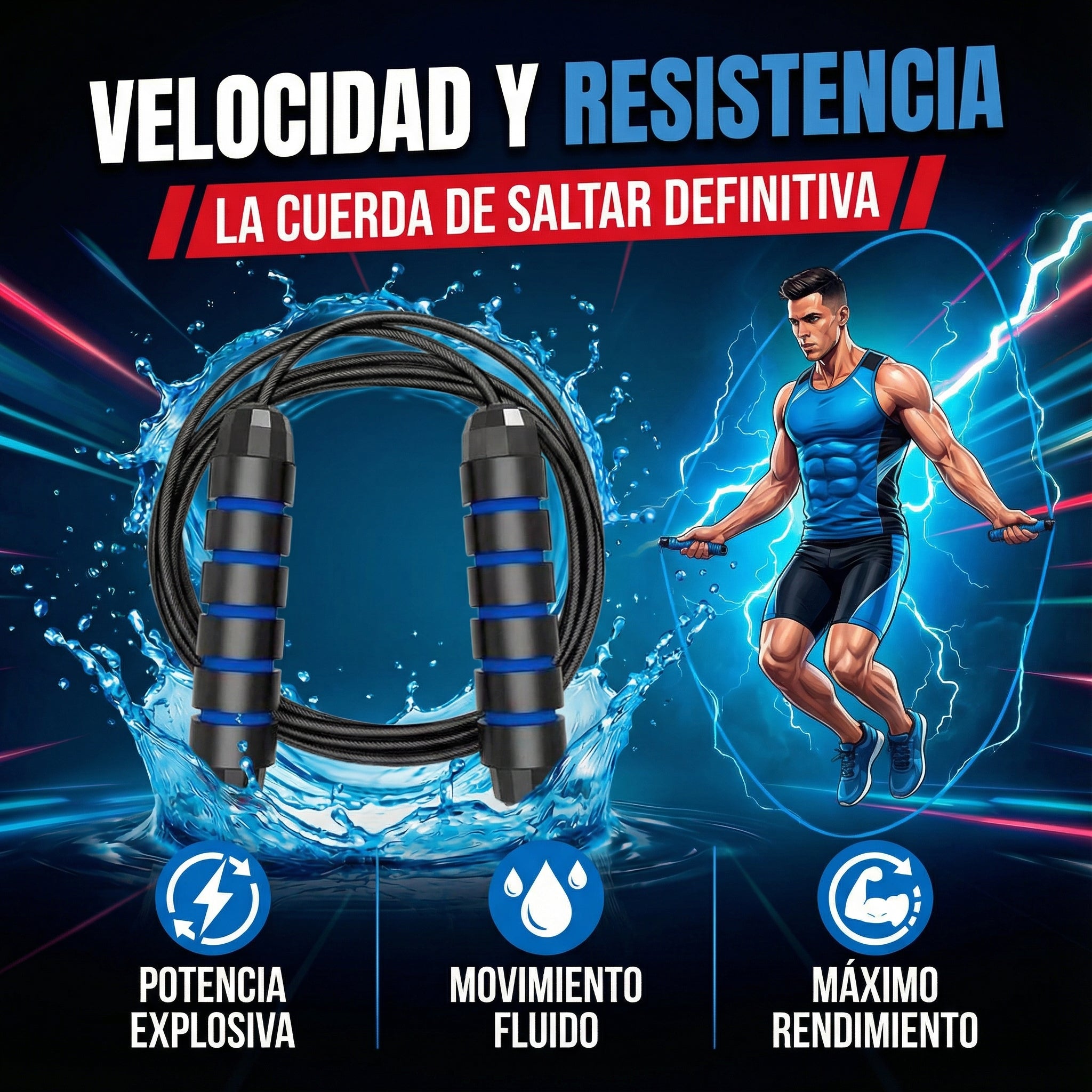 Cuerda Pro Speed-Pasa de entrenar en casa a entrenar como un atleta